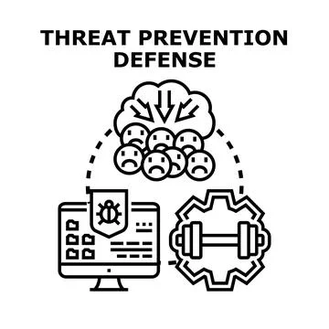 Threat prevention defense protecting data and systems Stock Illustration