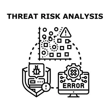 Threat risk analysis identifying security vulnerabilities and data protection Stockillustratie
