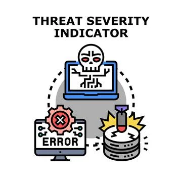 Threat severity indicator showing cybersecurity risk management Illustrazione stock