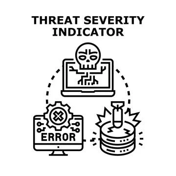 Threat severity indicator showing cybersecurity risk management Stock Illustration