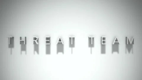 Threat team 3D title animation with shadows on a white background Stock Footage 297516493
