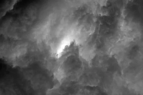 Threatening black clouds in a gray sky threatening the storm Fotos de archivo