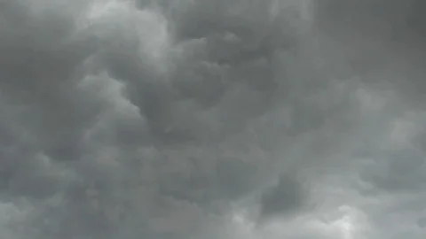 Threatening sky with moving clouds during a tropical storm Stock Footage 94035477