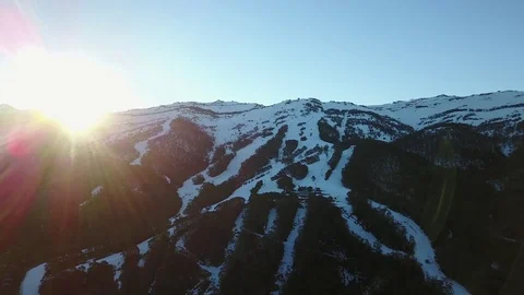 Thredbo Alpine Snowy Mountain Drone Shot Video stock 80542867