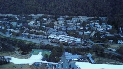 Thredbo Alpine Snowy Mountain Drone Shot Stockbeeldmateriaal 80794669