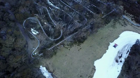 Thredbo Alpine Snowy Mountain Drone Shot Stockbeeldmateriaal 80794824