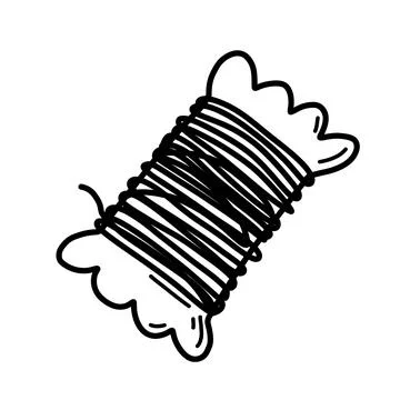 Threds vector doodle element isolated on white. Stock Illustration