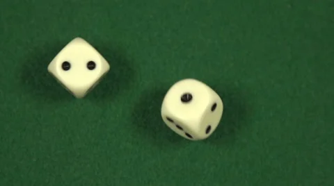 Three (1,2) rolled with two dice - slow motion Stock Footage 44106664