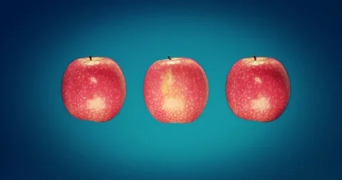 Three (3) Spinning Blockbuster Apples Stock Footage 103113039