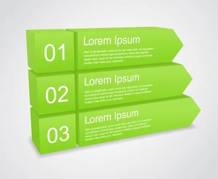 Three 3D Green Arrows Stock Illustration