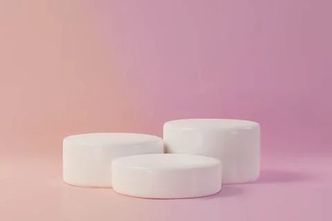 Three 3d podium background. Stock Illustration