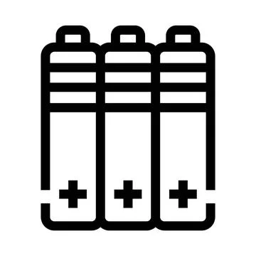 Three aa batteries storing power for electronic devices Stock Illustration