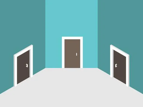 Three abstract closed doors Stock Illustration