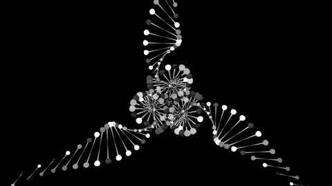 Three Abstract forms in motion, no zoom, shaped like DNA Stock Footage 105289844