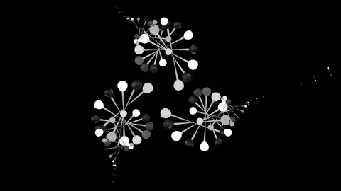 Three Abstract forms in motion, shaped like DNA Stock Footage 105288717