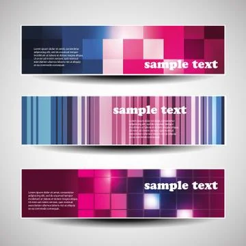 Three Abstract Header Designs Stock Illustration