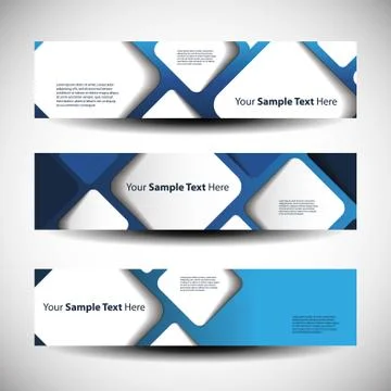 Three Abstract Header Designs Illustrazione stock