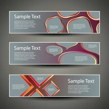Three Abstract Header Designs Illustrazione stock