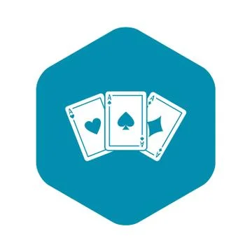 Three aces playing cards icon, simple style Stock Illustration