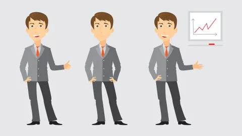 Three activities of businessman Stock Illustration