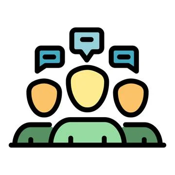 Three admins think icon color outline vector Stock-Illustration