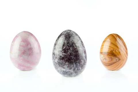 Three Agate egg shape Stock Photos