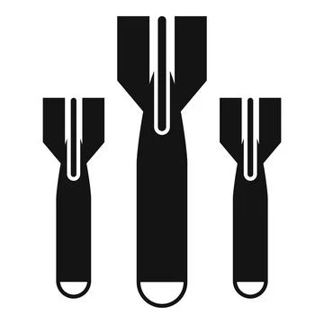 Three air bombs dropping, ready to explode Stock Illustration