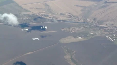Three aircraft flying in the parade Video stock 68998431