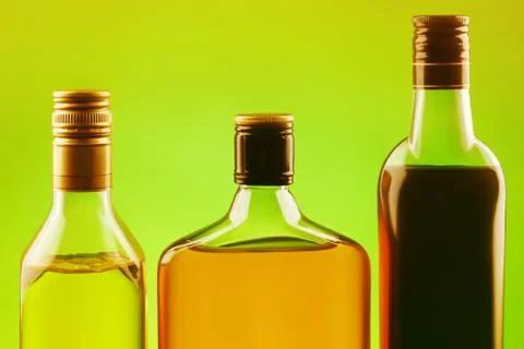 Three alcohol drinks set Stock Photos