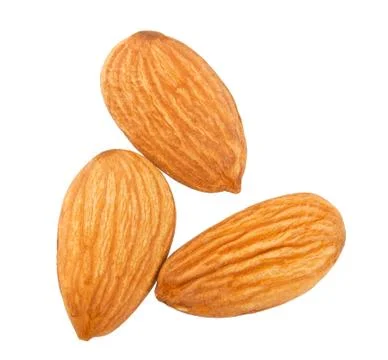 Three almond nuts Stock Photos