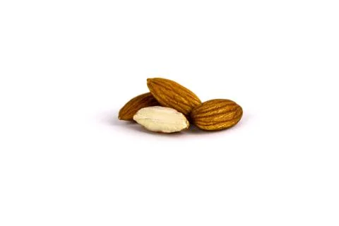 Three almonds and half Foto stock