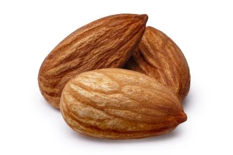 Three almonds isolated Stock Photos