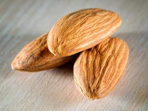 Three almonds Stock Photos