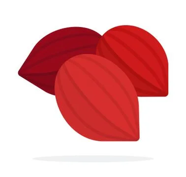 Three almonds vector flat isolated Stock Illustration