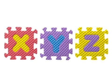 Three alphabets on white Foto stock