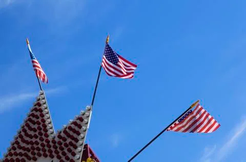 Three american flags Stock-Fotos