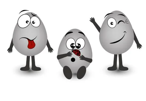 Three amusing eggs Stock Illustration