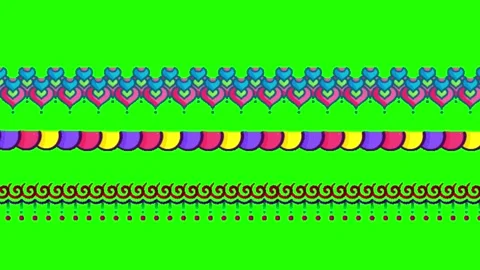 Three Animated Decorative Borders on Green Screen Stock Footage 317557849