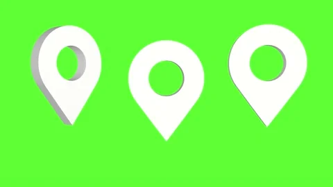 Three animated geolocation icons on a green screen. Website icons. Stock Footage 236569616
