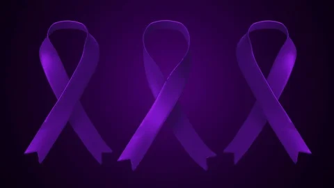 Three Animated Purple Ribbons Stock Footage 82280350