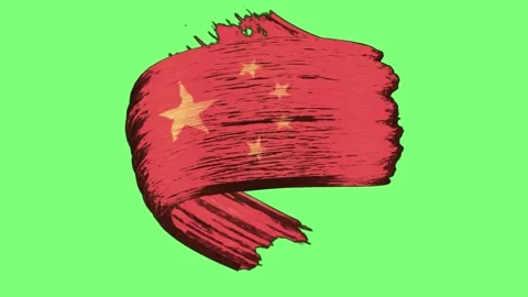 Three animated red brush strokes featuring golden star emblems against a Stock-Footage 346122216