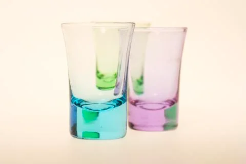 Three antique colored glasses Stock Photos