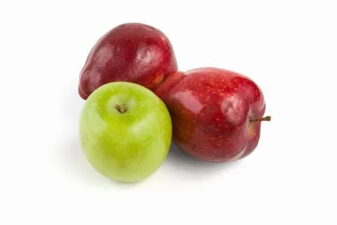 Three apples isolated on white Stock Photos