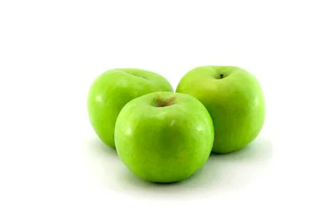 Three apples on white background. Foto stock