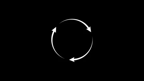 Three arrow cycle icon video animation Stock Footage 330457276