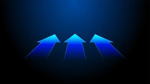 Three arrow pointing forward. Business with competition. 스톡 일러스트