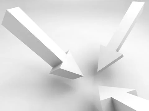 Three arrow signs mark one position, 3d render 스톡 일러스트