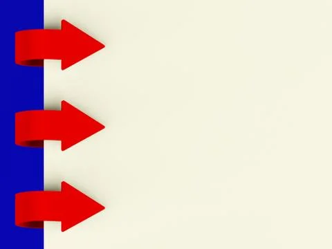 Three arrow tabs over paper for menu list or notes Ilustración de archivo