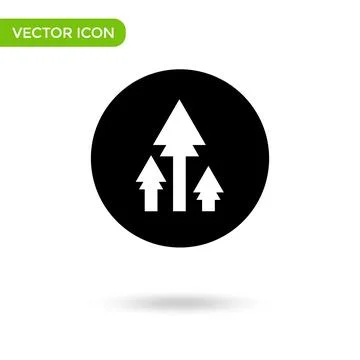 Three arrow top icon. minimal and creative icon isolated on white background. Stock Illustration