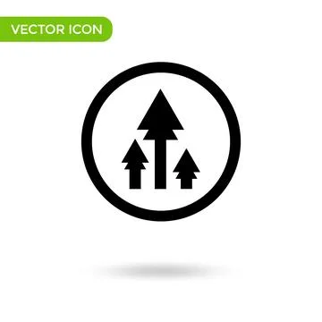 Three arrow top icon. minimal and creative icon isolated on white background. Stock Illustration